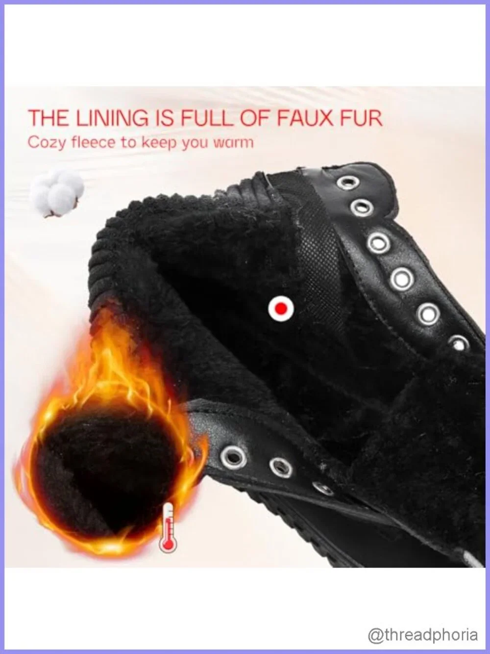 Waterproof Faux Leather Ankle Boots Non Slip PVC Sole Winter Hiking Outdoor